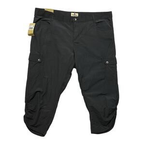Woolrich Women Capri Cargo Pants 12‎ Smokey Gray Outdoor Hiking Lightweight NEW